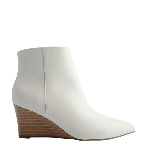 Nine West Carter Wedge White Ankle Boots | Ireland 54W40-2F25